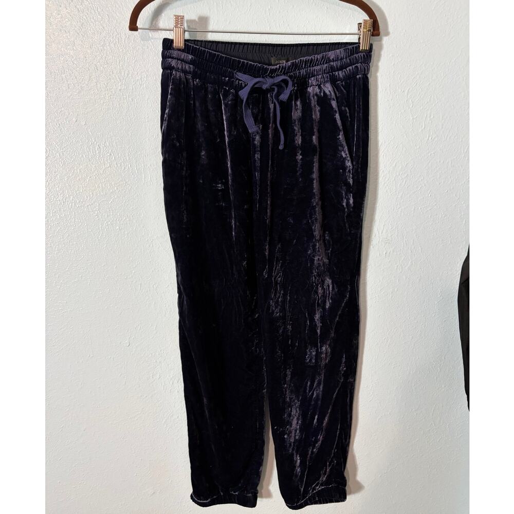 J.Crew Velvet Jogger Pants‎ 0 Deep Purple Drawstring Pull On Witchy Whimsigoth